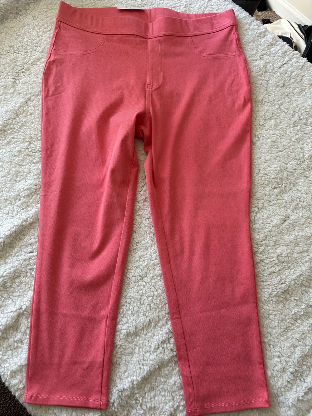 Time and Tru Coral Pink Girls' Pull-On Capri Leggings